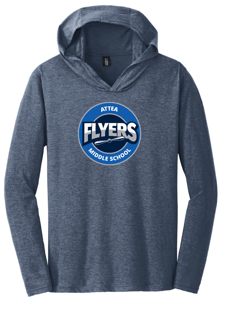 Attea blue unisex long sleeve hoodie t-shirt