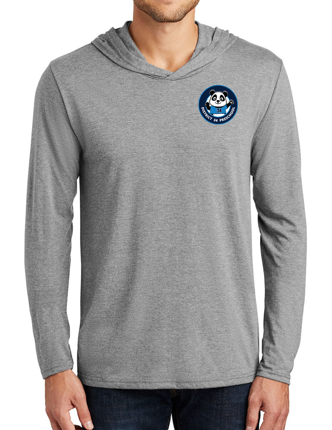 Preschool grey unisex long sleeve hoodie t-shirt