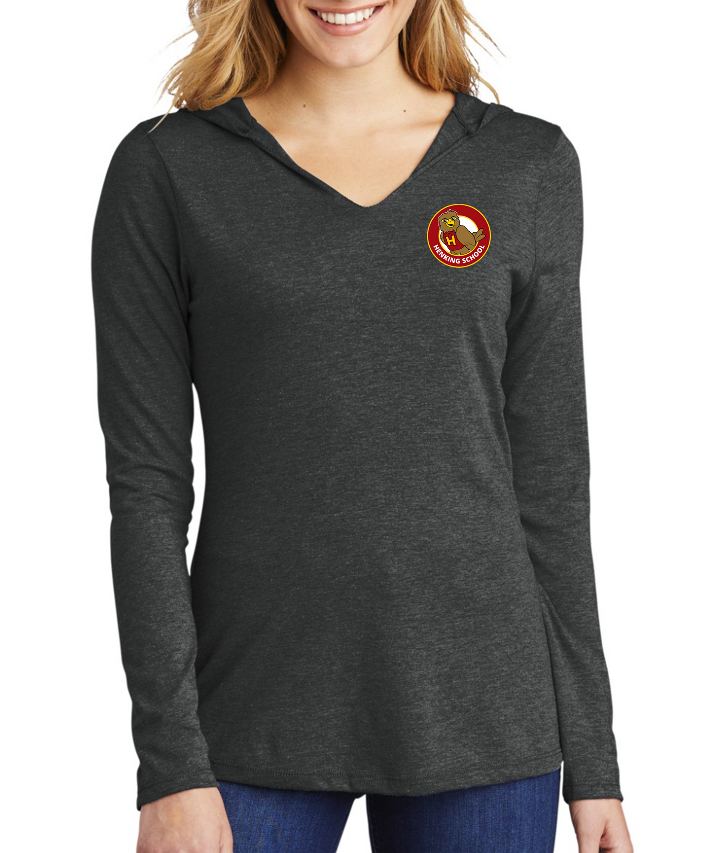 Henking charcoal women long sleeve hoodie t-shirt