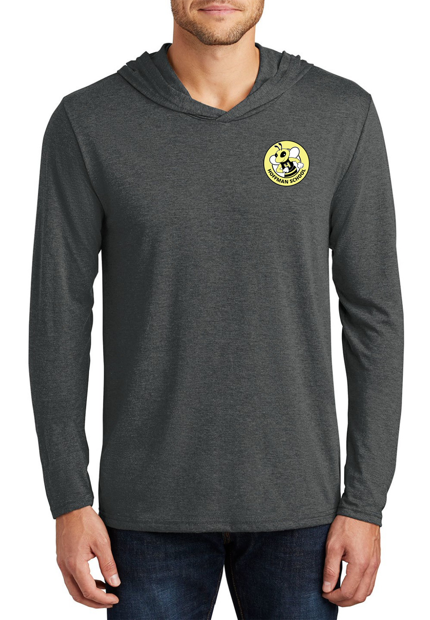 Hoffman charcoal unisex long sleeve hoodie t-shirt