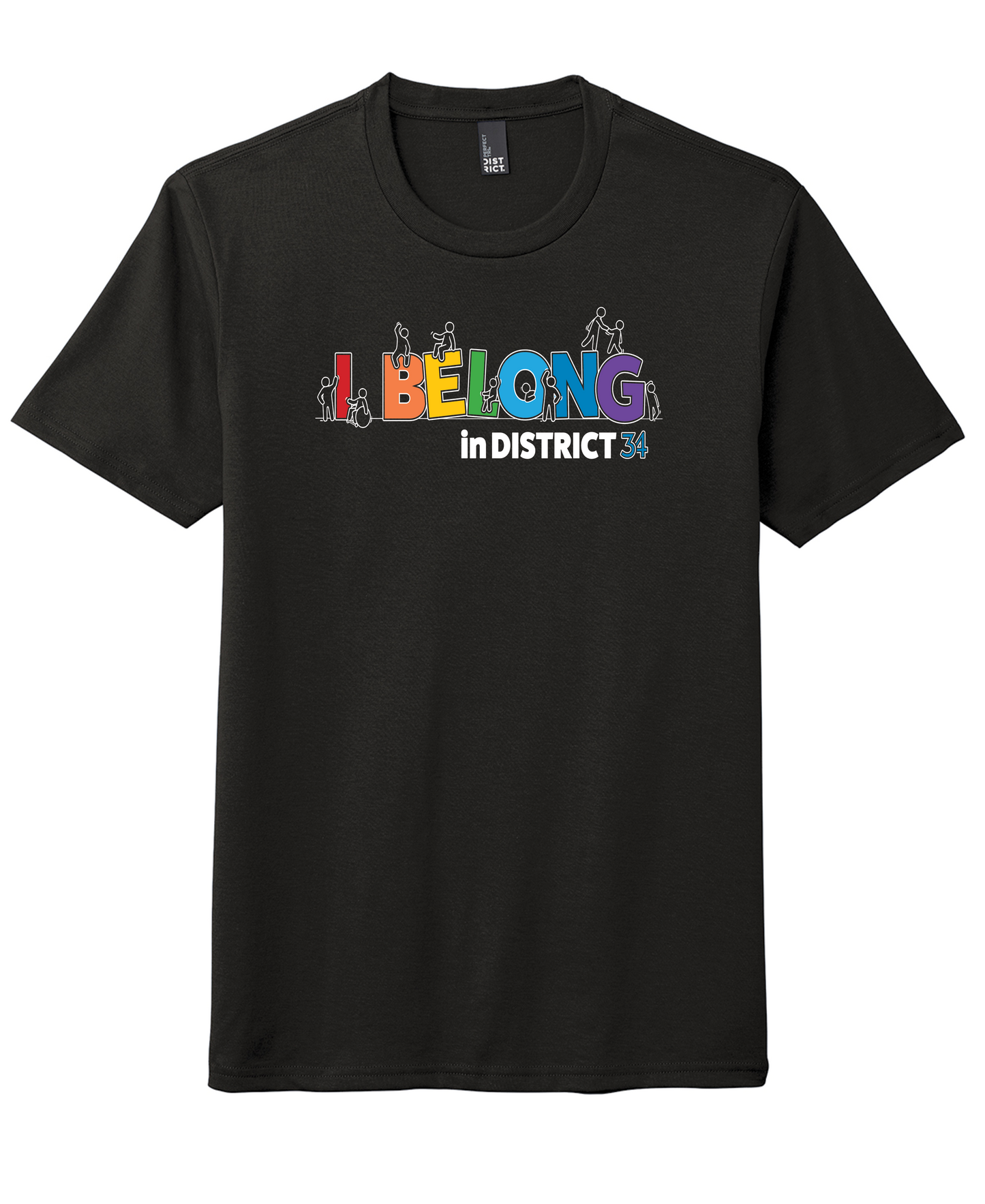 I Belong Rainbow Black Unisex Tee-DM130