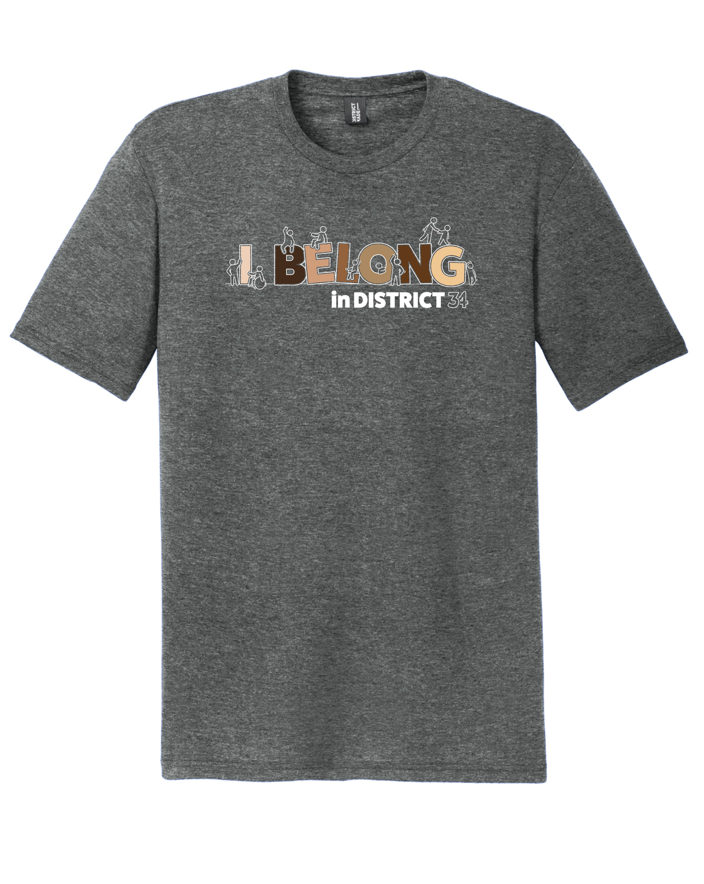 I Belong Skintone Heather Charcoal Unisex Tee
