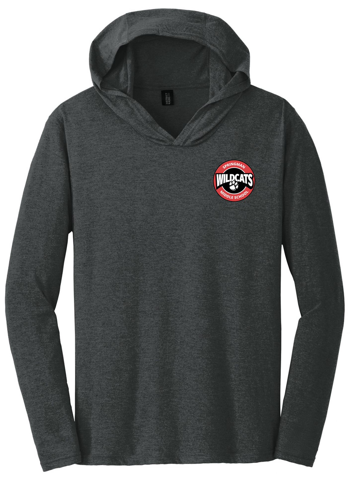 Springman charcoal unisex long sleeve hoodie t-shirt