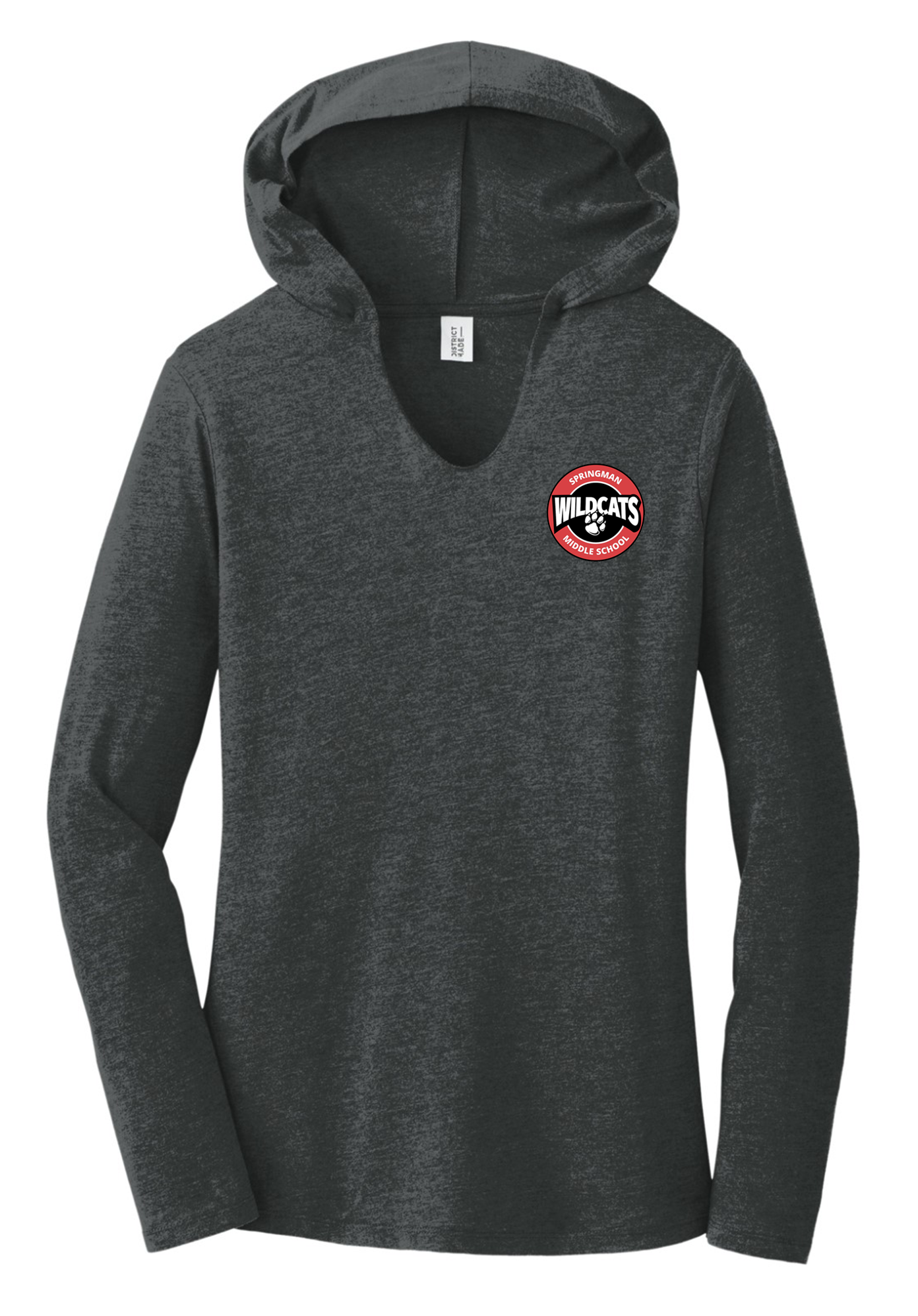 Springman women long sleeve hoodie t-shirt-Black Frost-DM139L