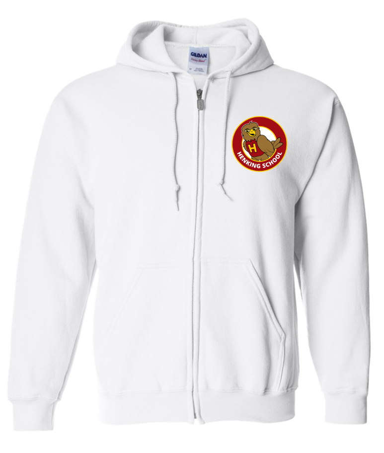 Henking white Unisex Zip-up Hoodie