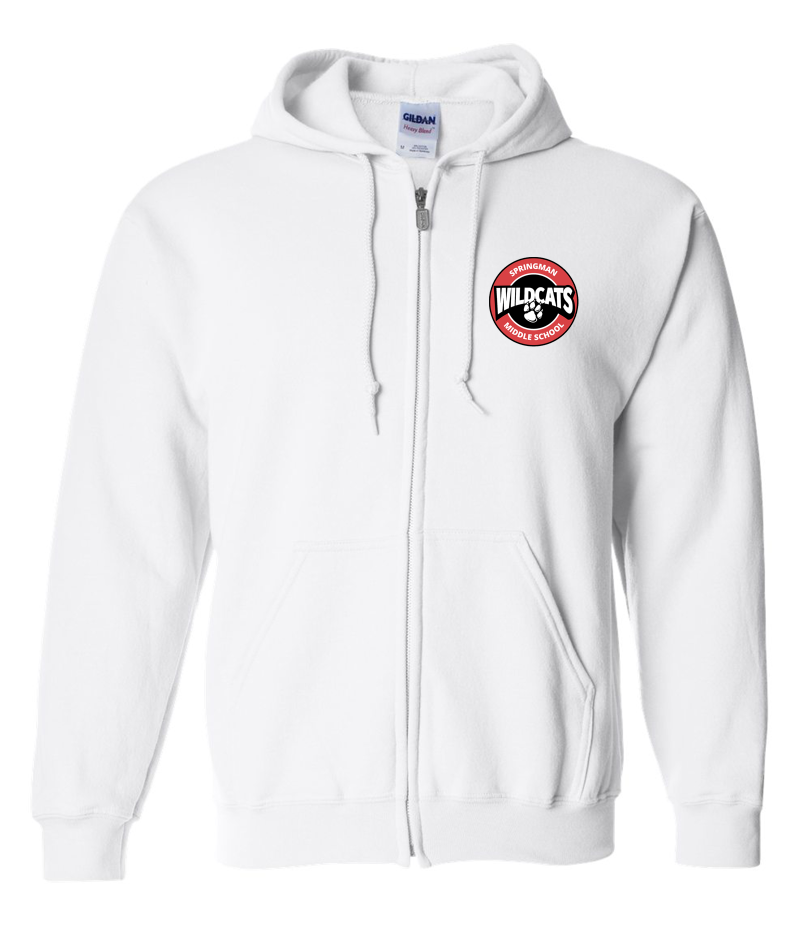 Springman white Unisex Zip-up Hoodie