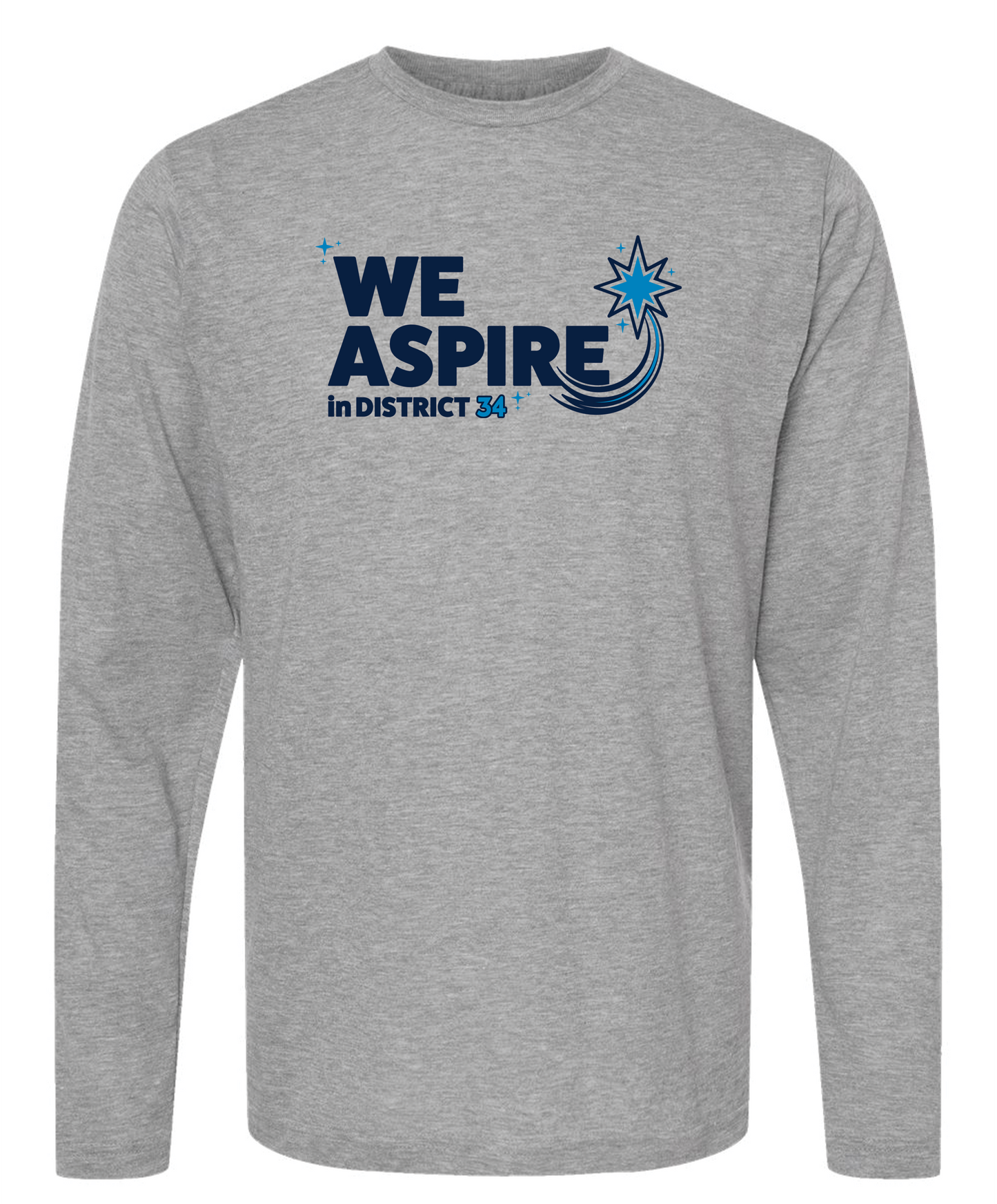 We Aspire Heather Grey Unisex Long Sleeve