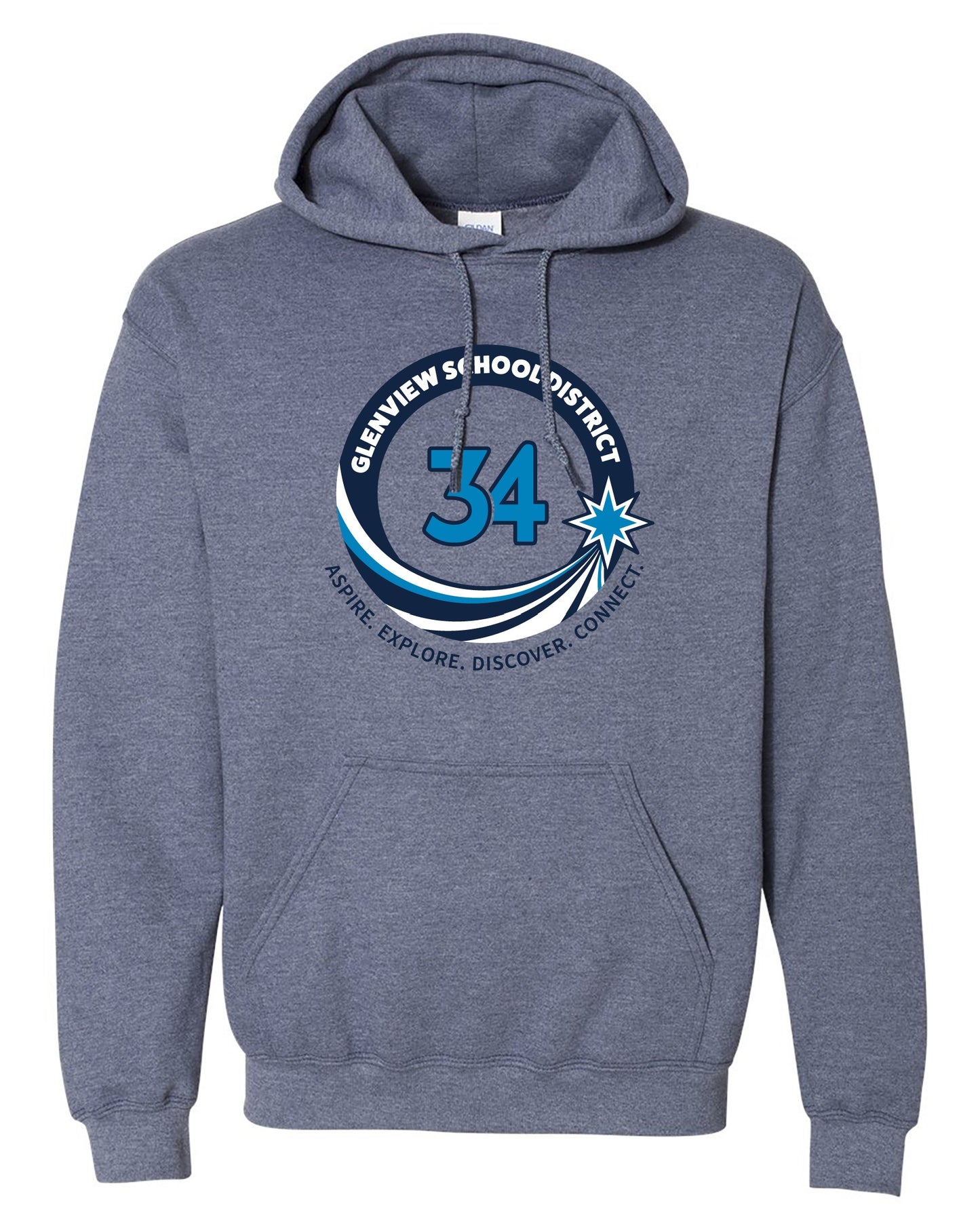 D34 Full Color Heather Sport Dark Navy Unisex Hoodie