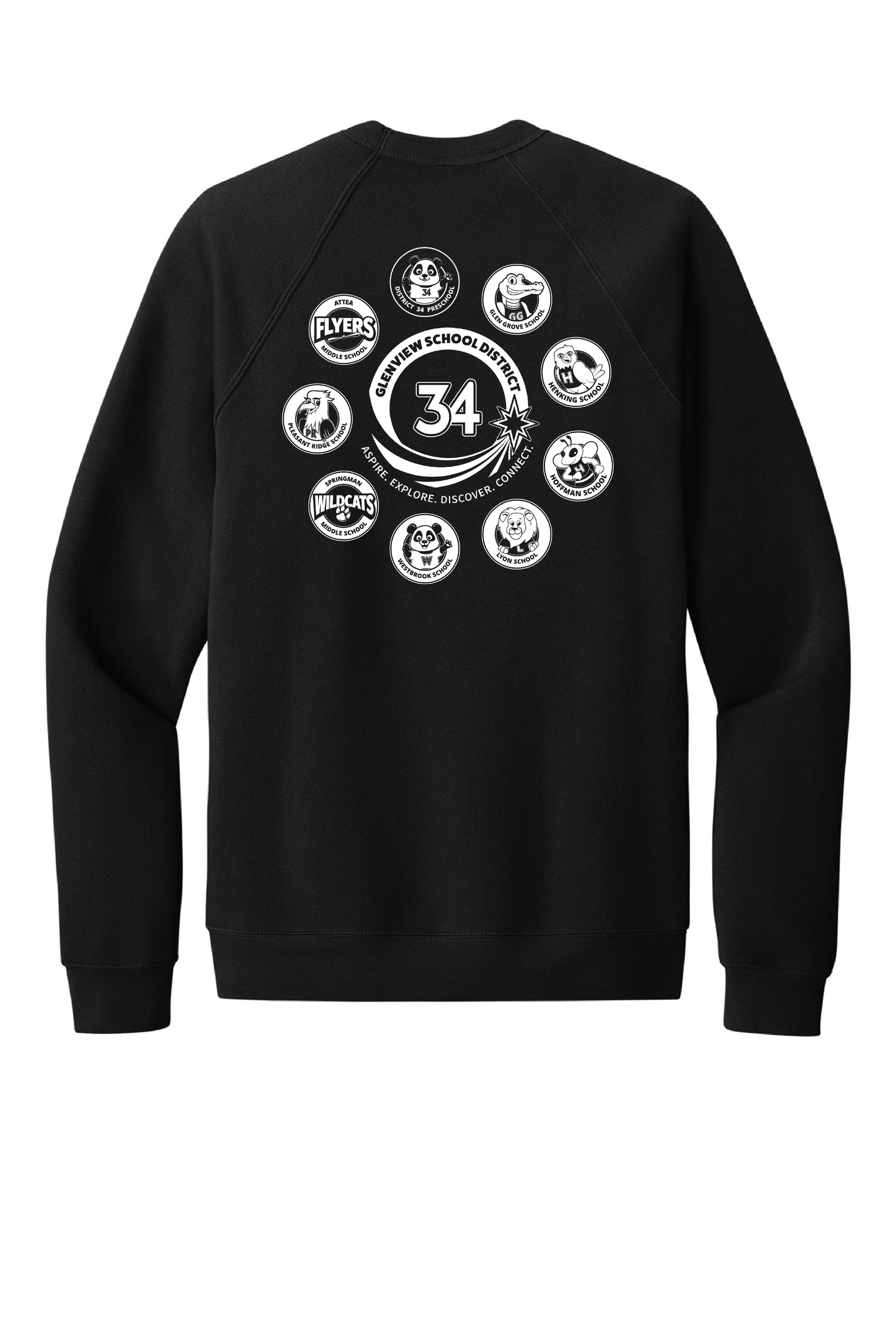 D34 Cares Black Fleece Crewneck-BC3901