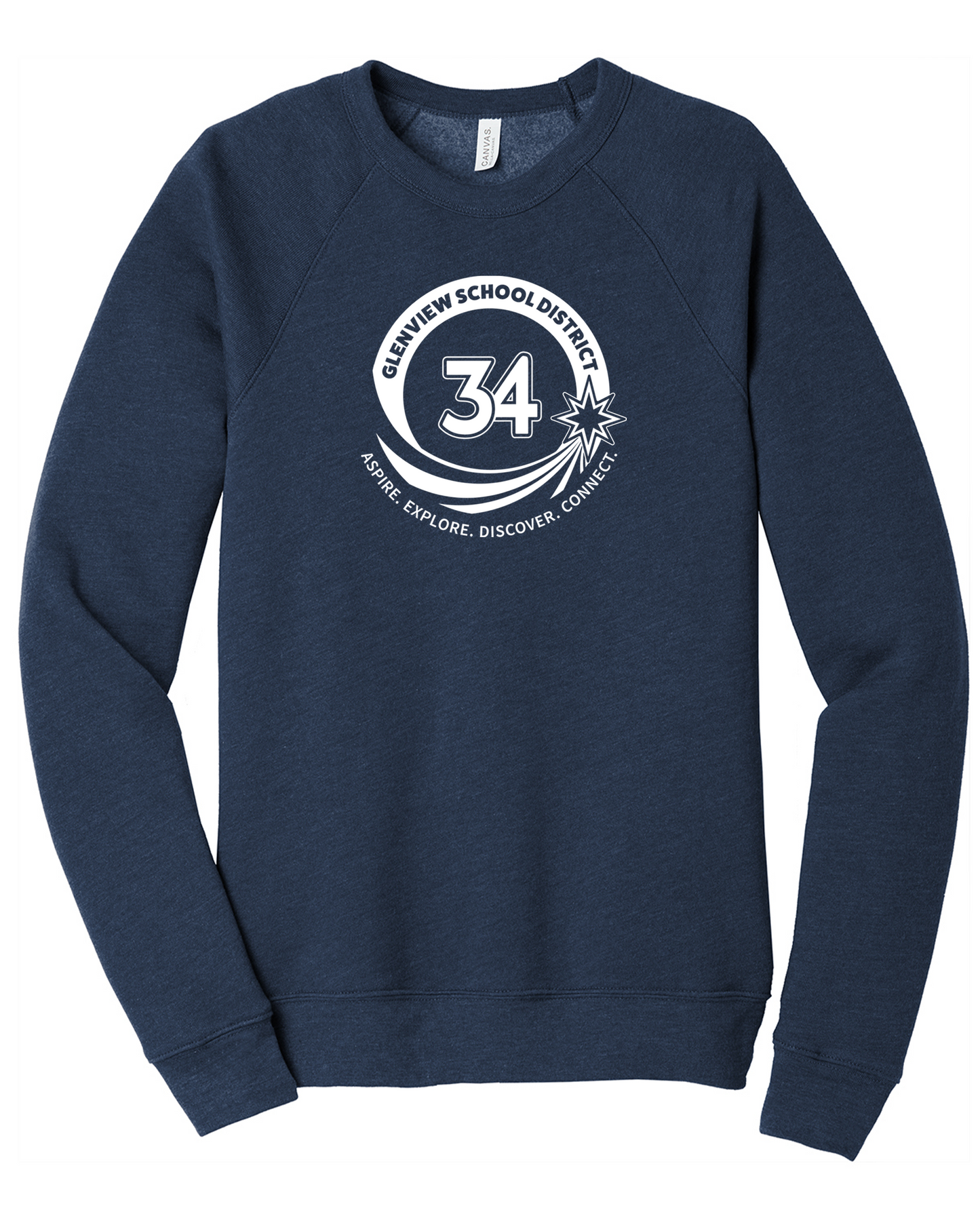 D34 Heather Navy Fleece Crewneck-BC3901