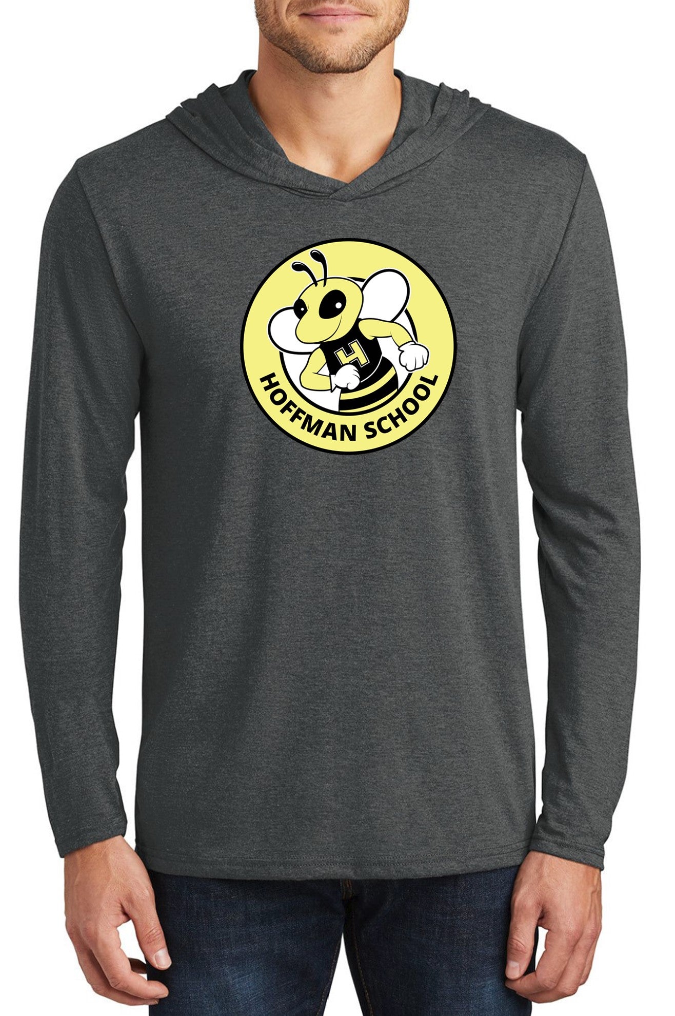 Hoffman charcoal unisex long sleeve hoodie t-shirt