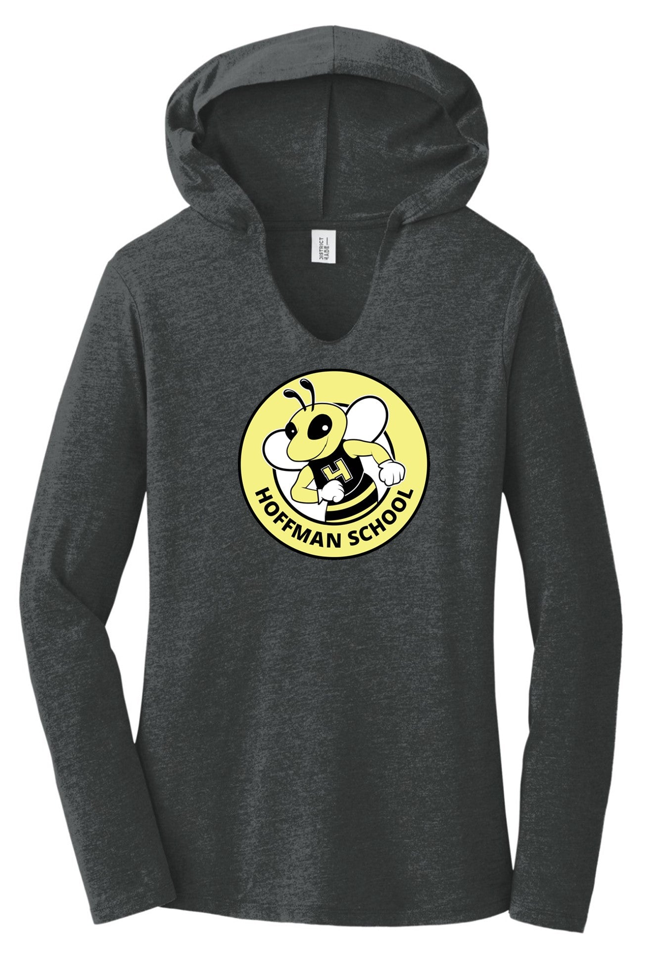 Hoffman women charcoal long sleeve hoodie t-shirt