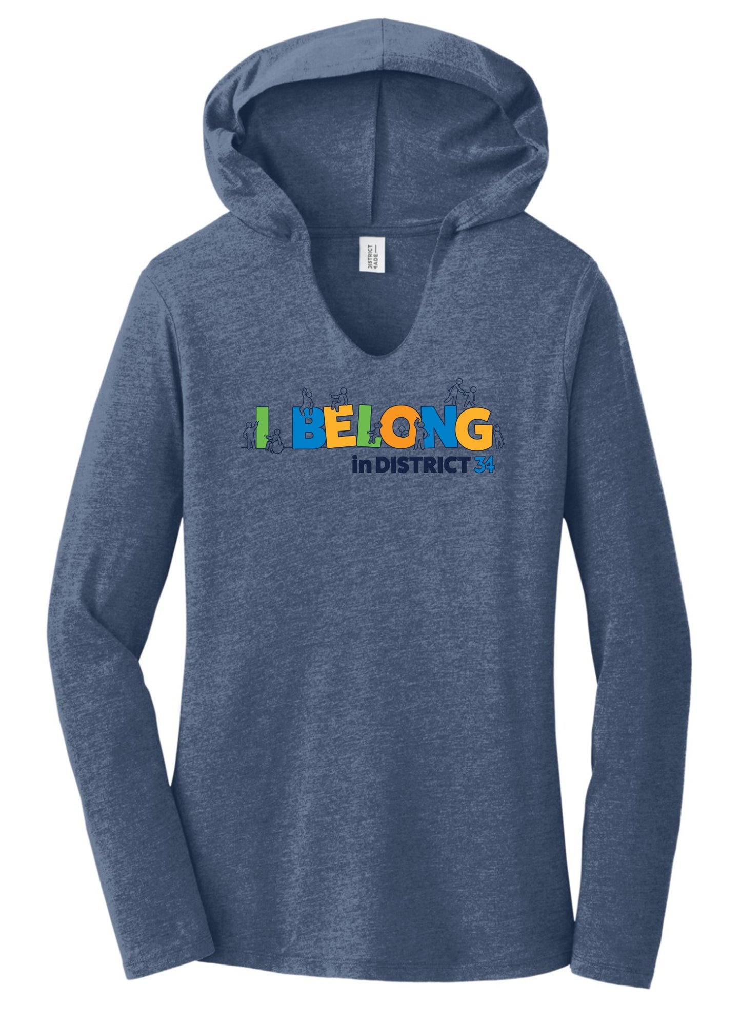 I belong blue women long sleeve hoodie t-shirt