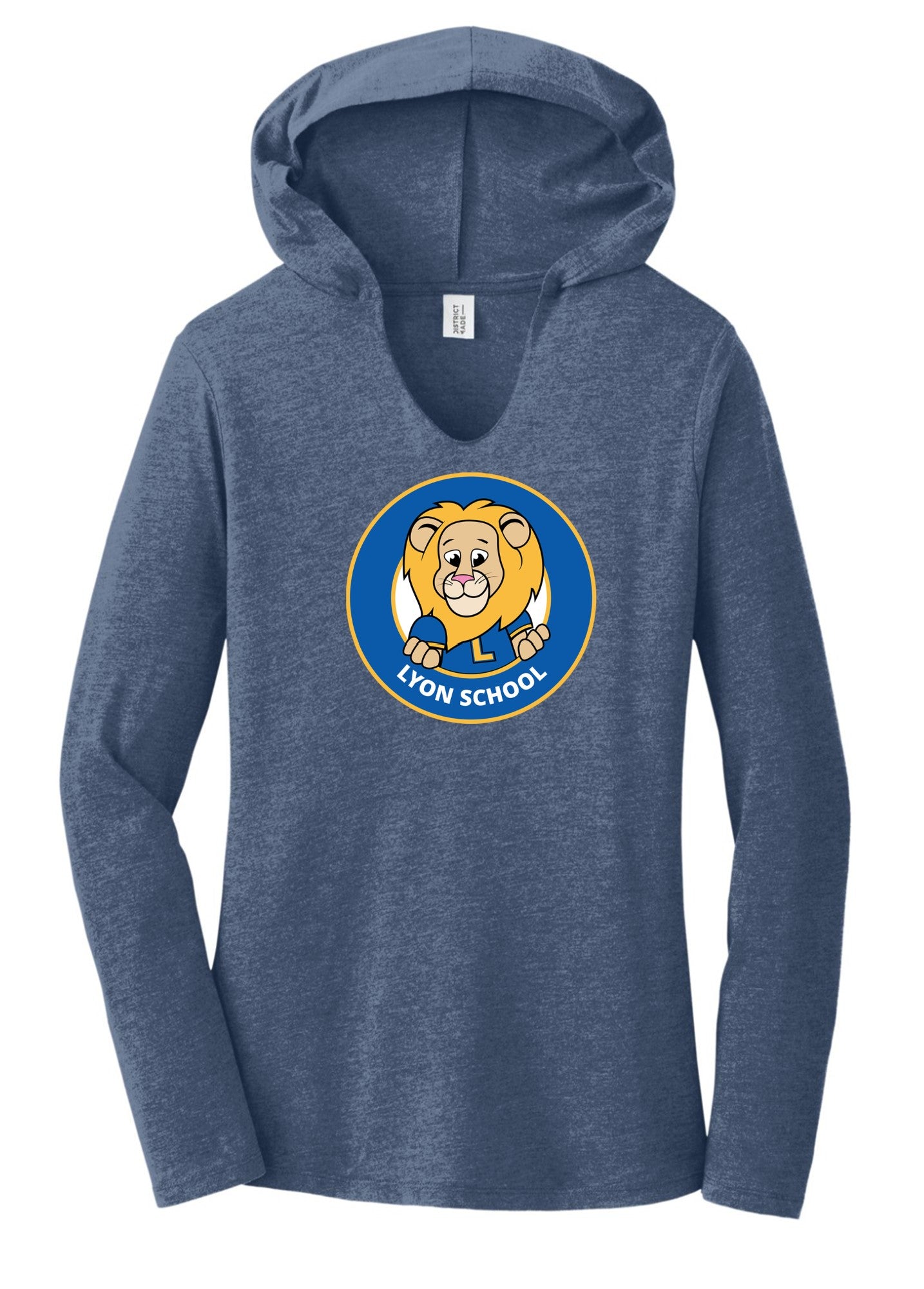 Lyon women blue long sleeve hoodie t-shirt