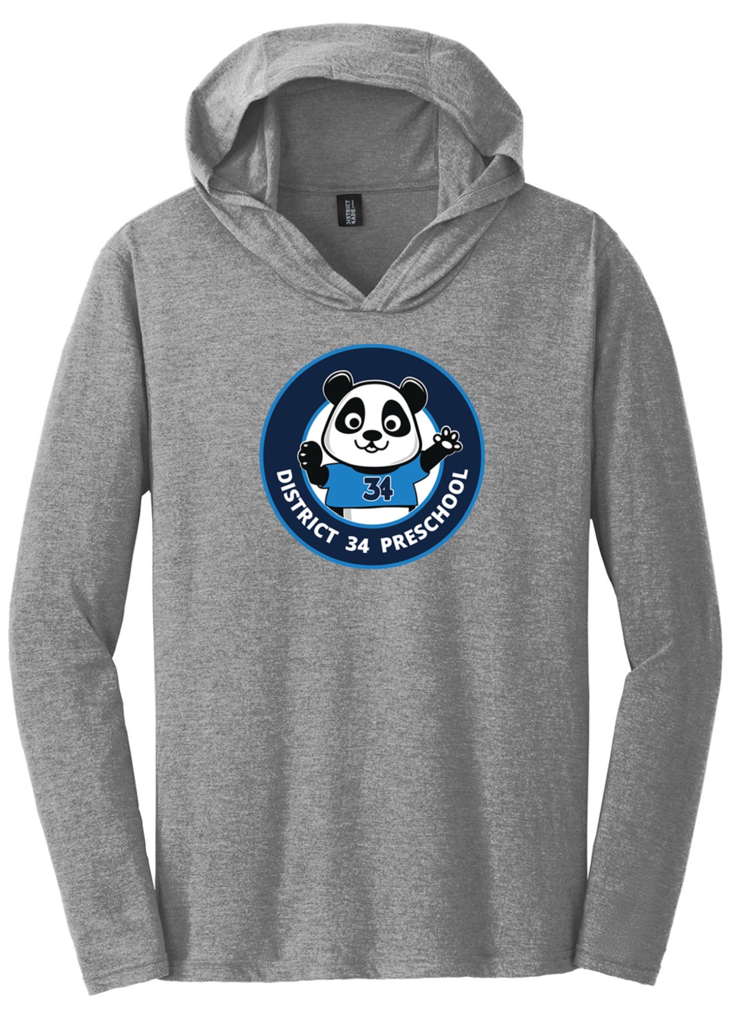 Preschool grey unisex long sleeve hoodie t-shirt