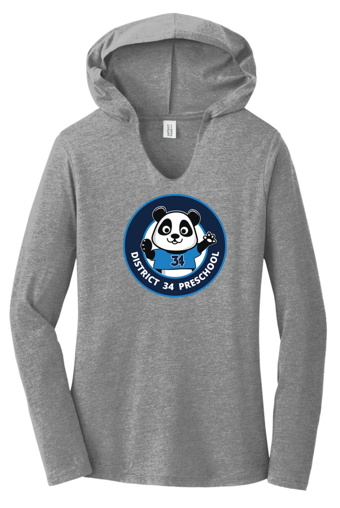 Preschool women grey long sleeve hoodie t-shirt
