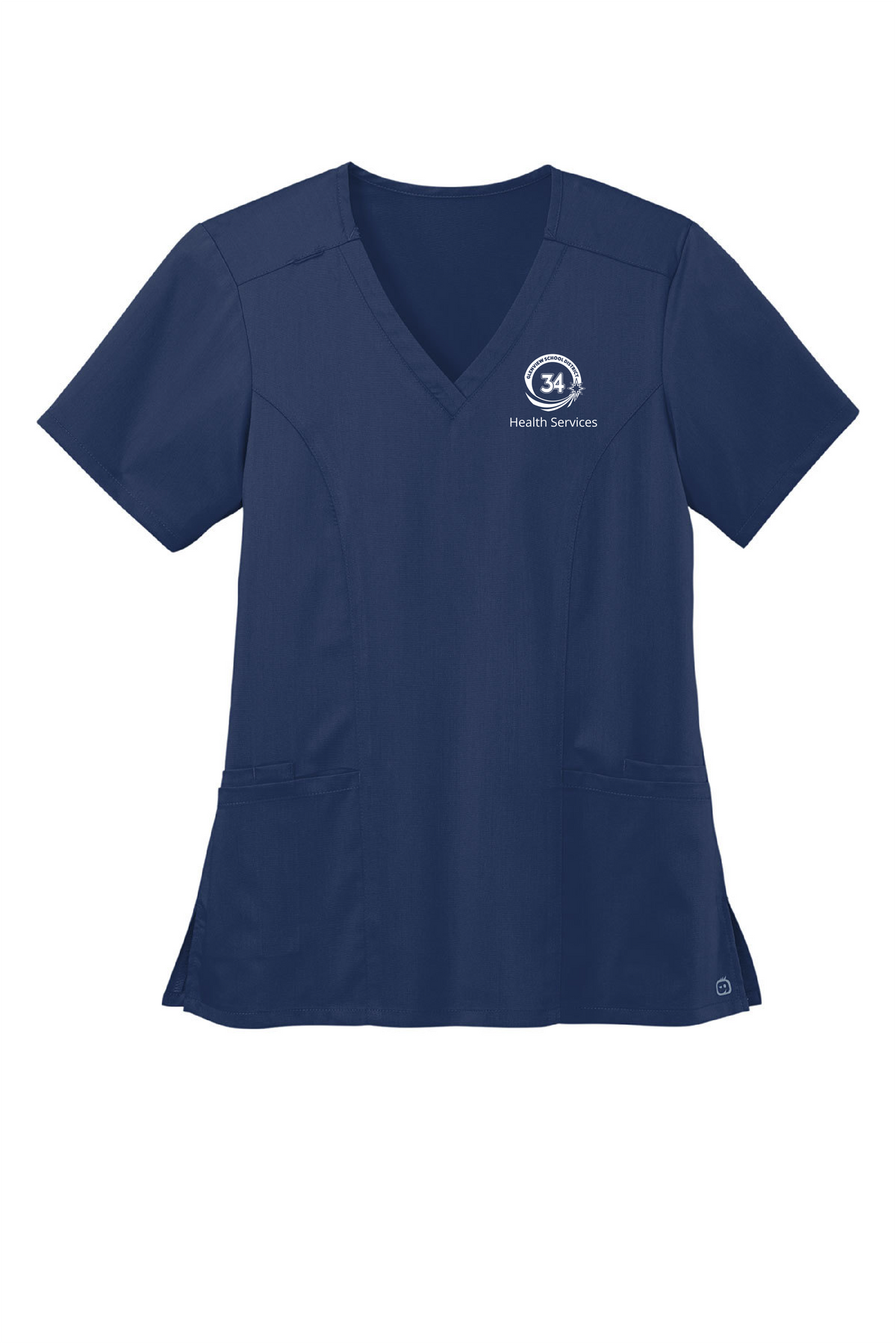 Wink Women’s Premiere Flex V-Neck Top-Navy-WW4168
