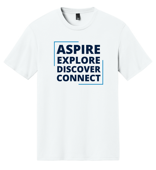 Aspire-Explore-Discover-Connect white unisex-130