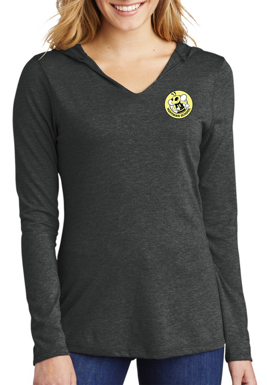 Hoffman women charcoal long sleeve hoodie t-shirt