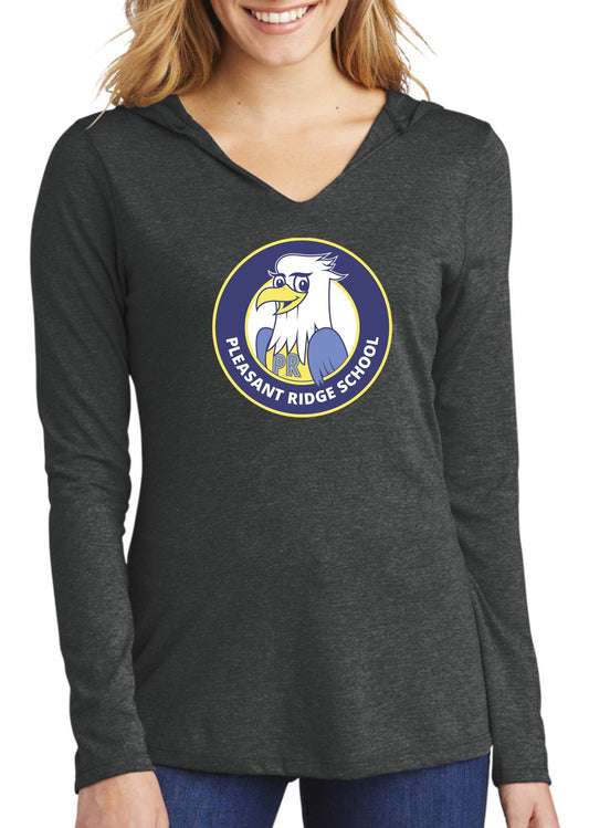 Pleasant Ridge charcoal women long sleeve hoodie t-shirt