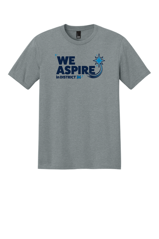 We Aspire Unisex Tee-Heathered Grey-DM130