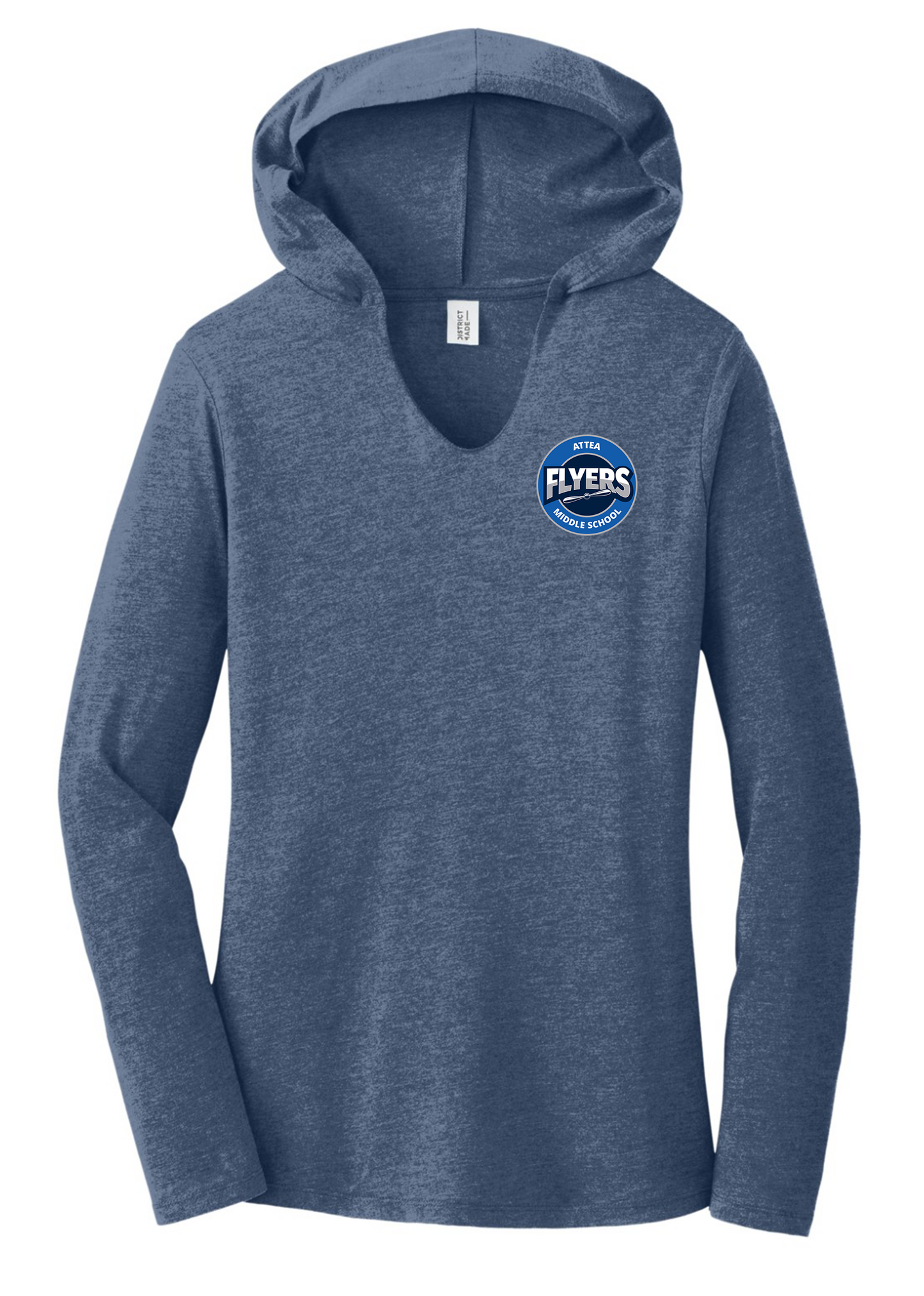 Attea blue women long sleeve hoodie t-shirt