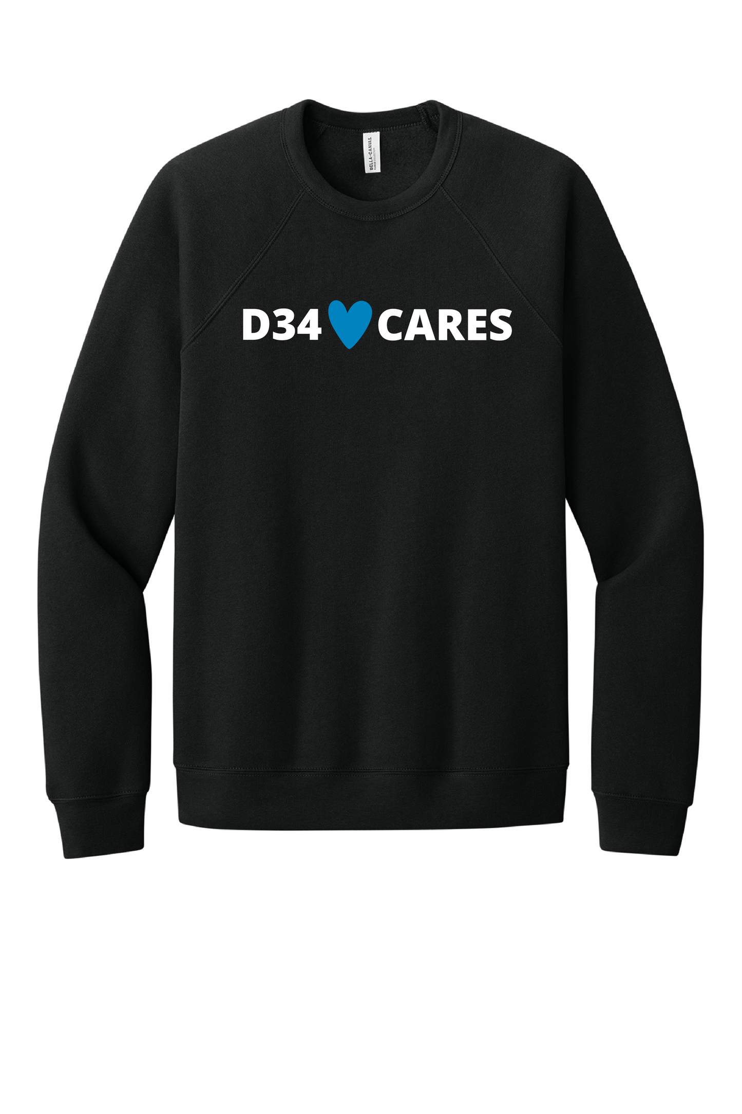 D34 Cares Black Fleece Crewneck-BC3901