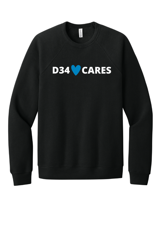 D34 Cares Black Fleece Crewneck-BC3901