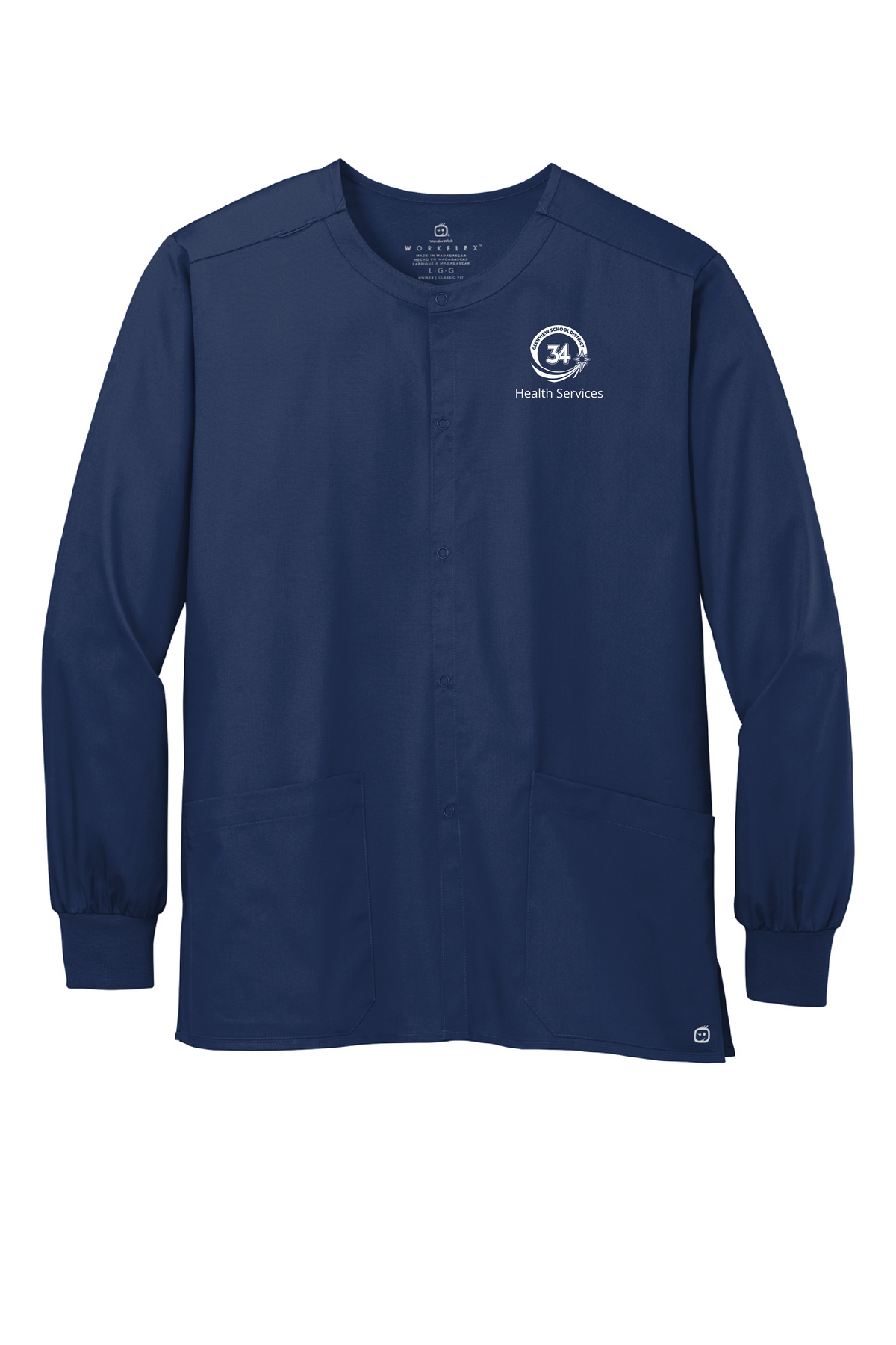 Wink Unisex WorkFlex Snap-Front Scrub Jacket-Navy-WW3080